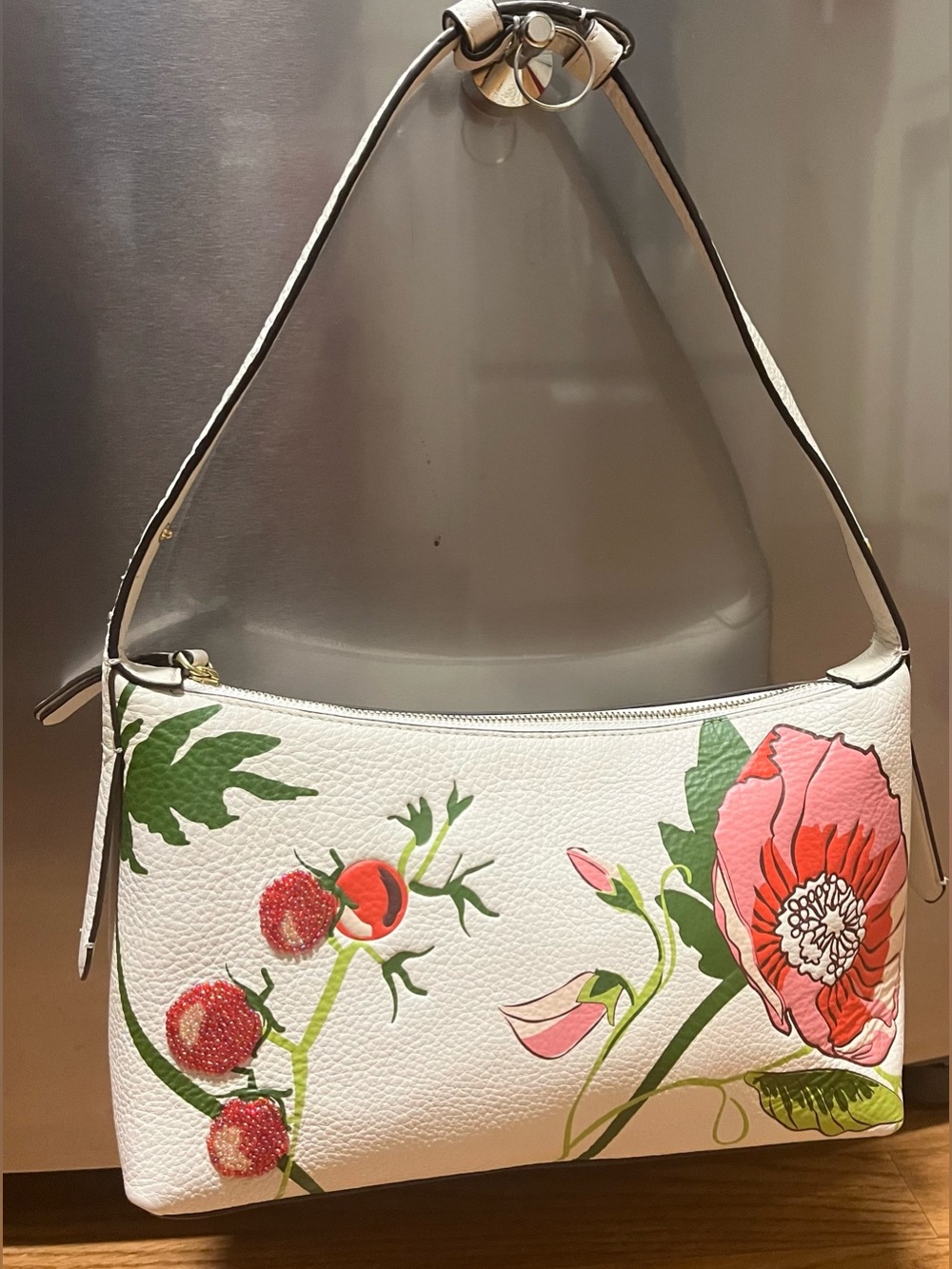 Vera Bradley Meadow Bouquet Cottage Cream Leather shoulder bag NWOT